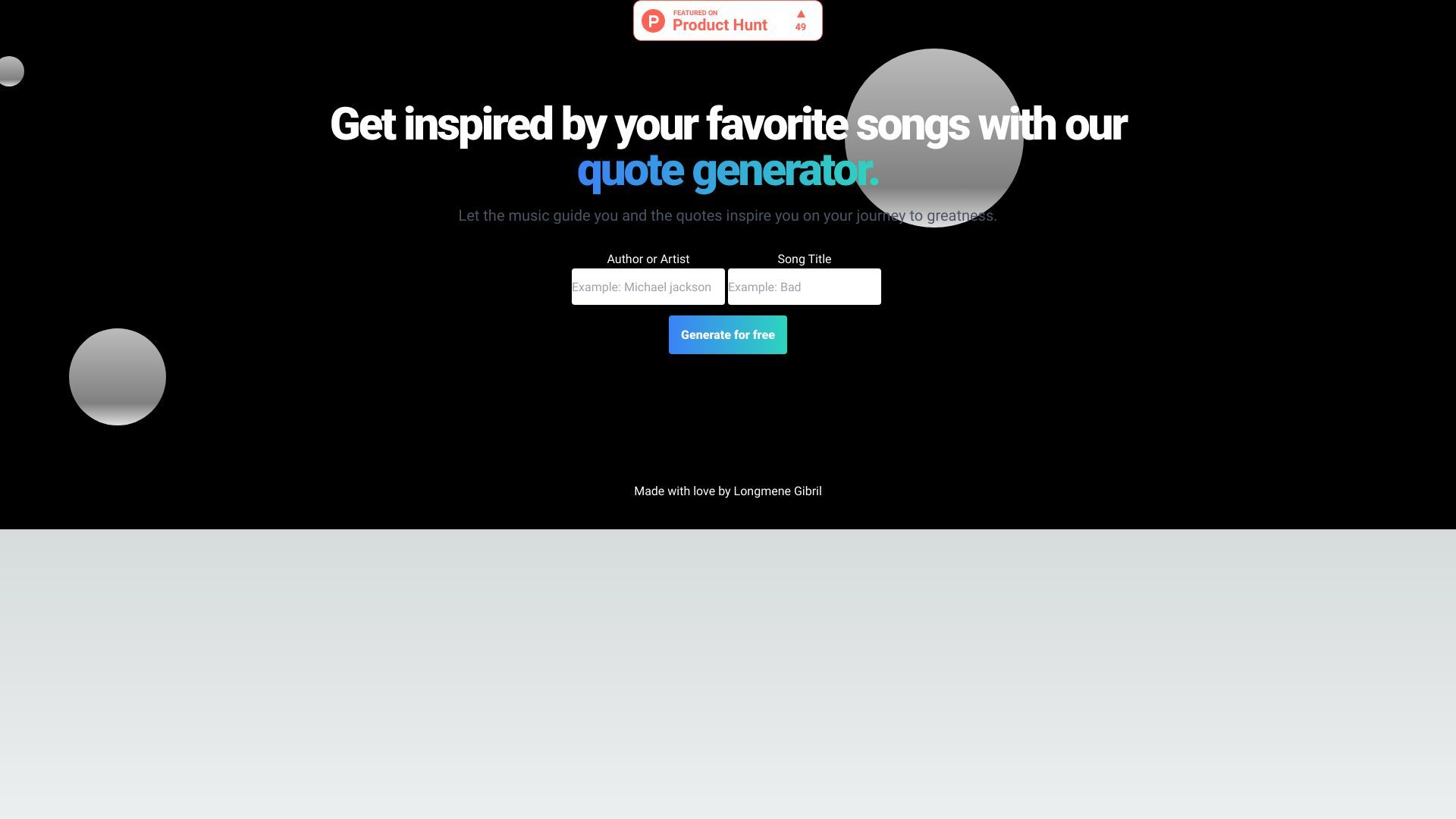 Song Quote Generator image