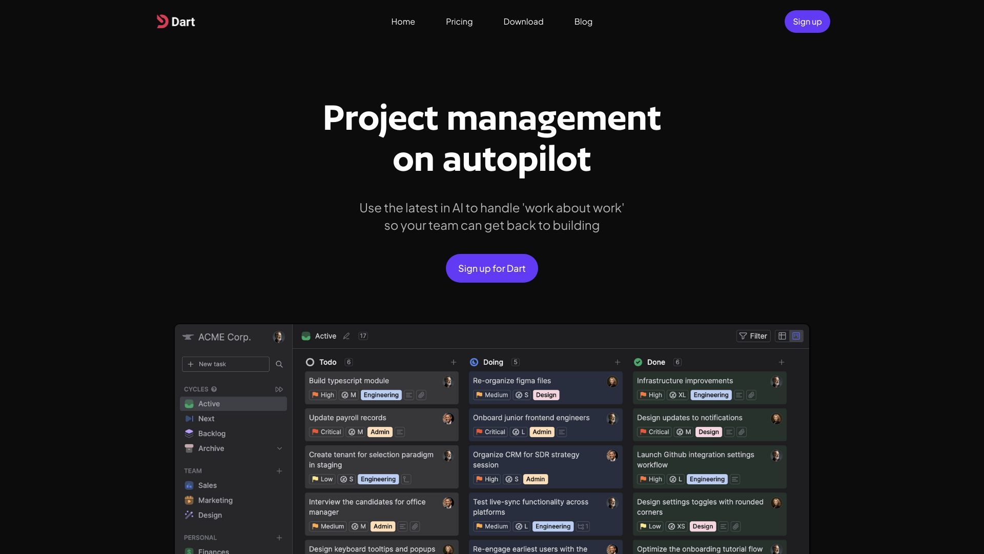 Dart - Project management on autopilot image