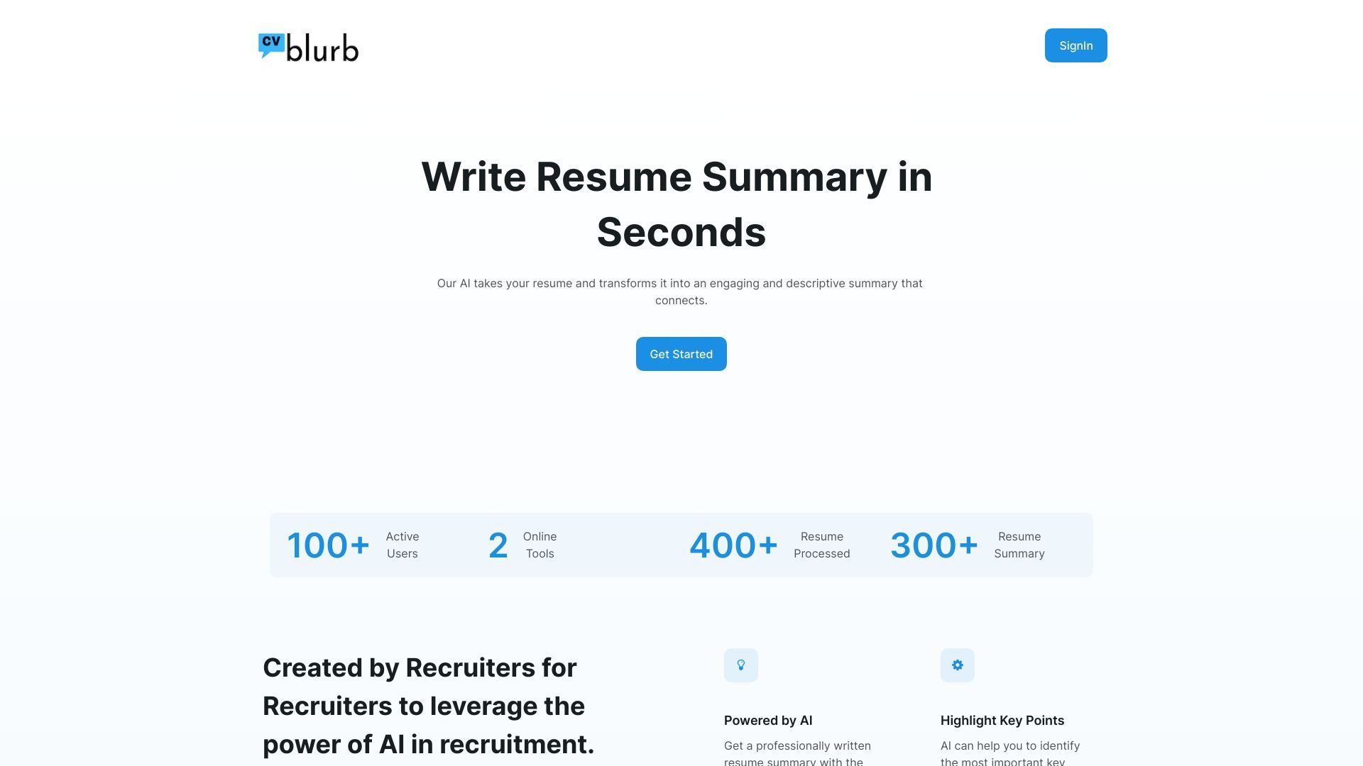 CVblurb image