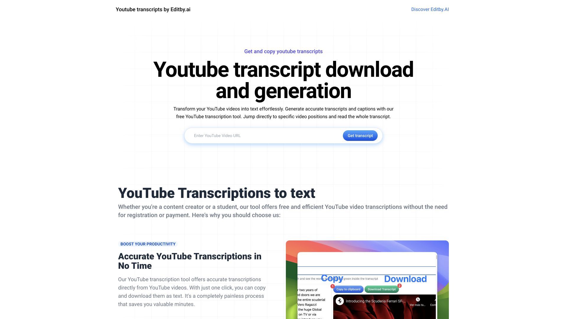 YouTube Transcription Tool image