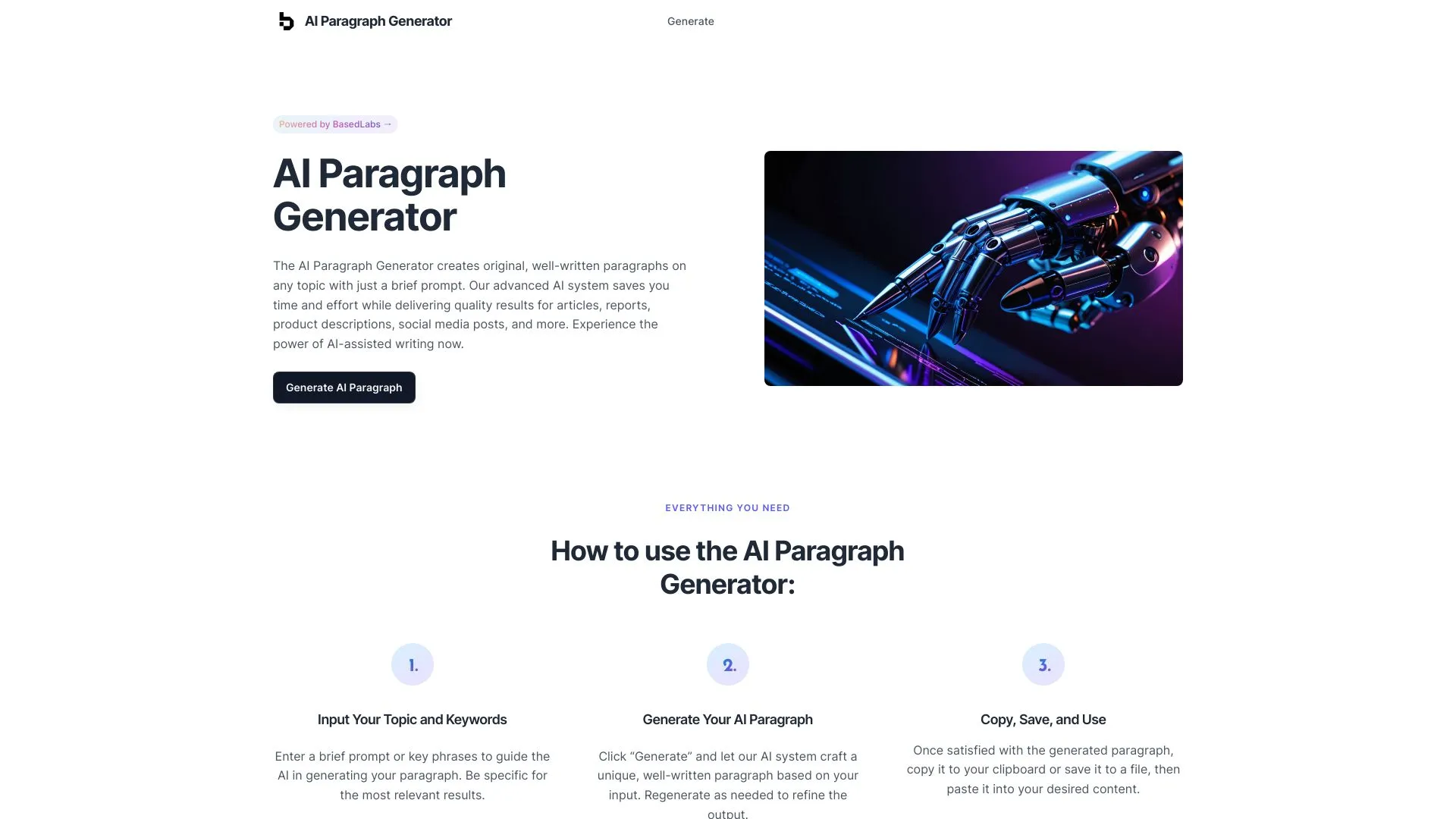 Free AI Paragraph Generator image