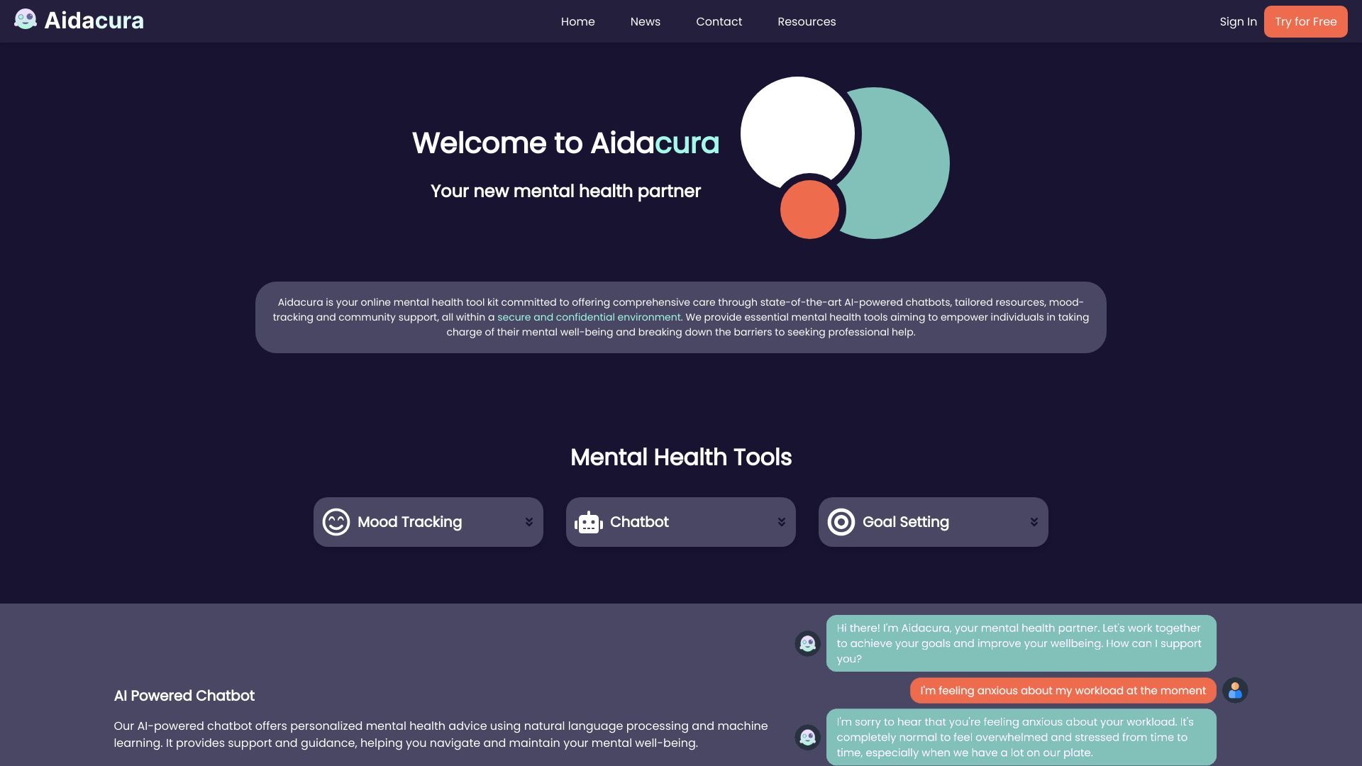 Aidacura - Your Mental Health Tool Kit for Online Therapy and Support image