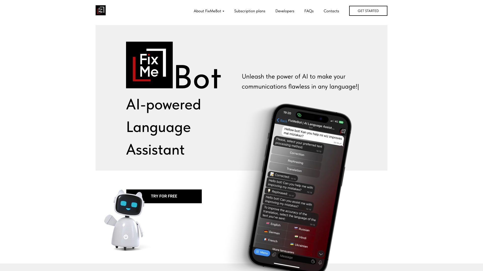 FixMeBot | AI-powered Language Assistant image