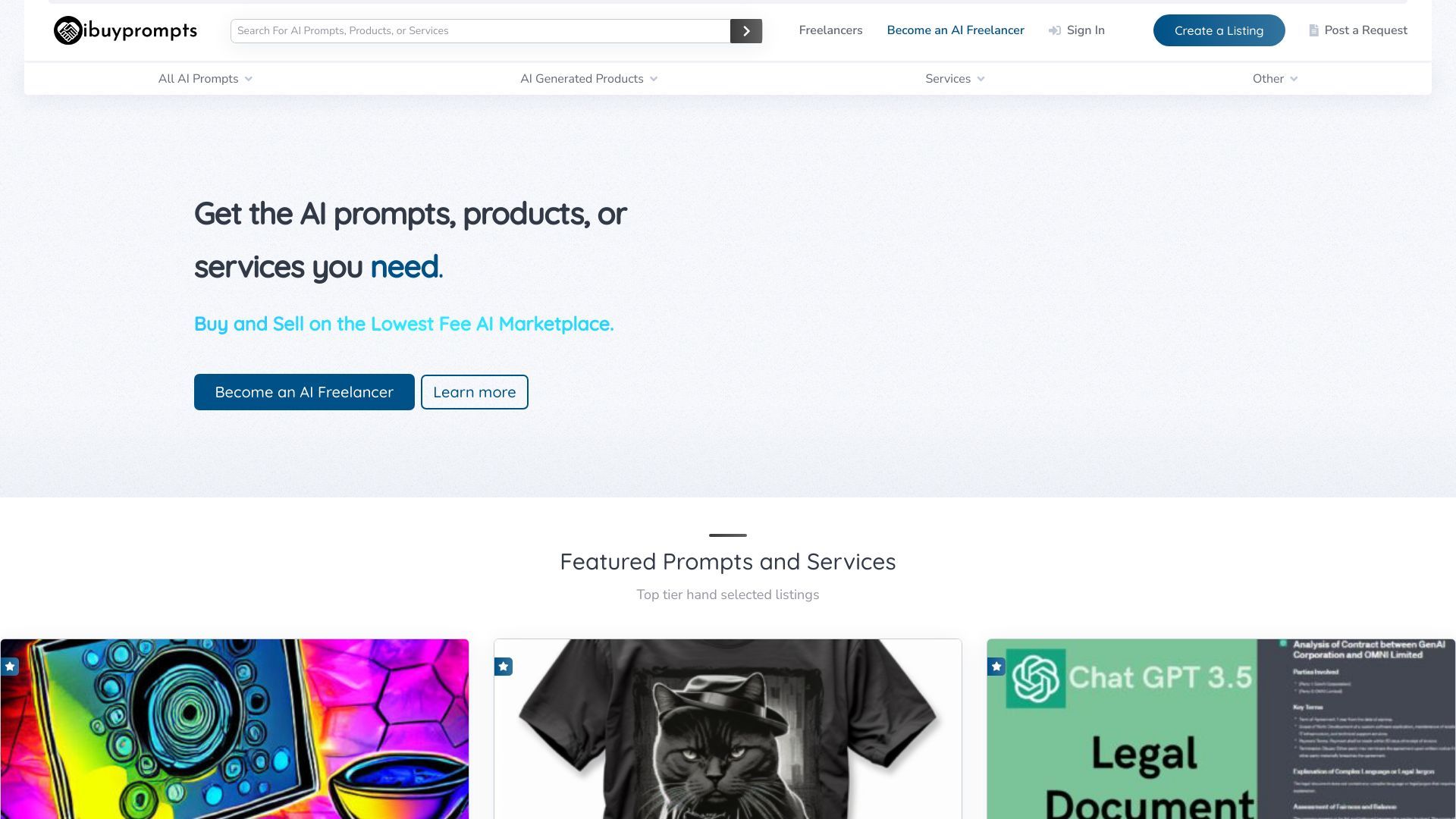 Ibuyprompts - AI Freelance Marketplace image