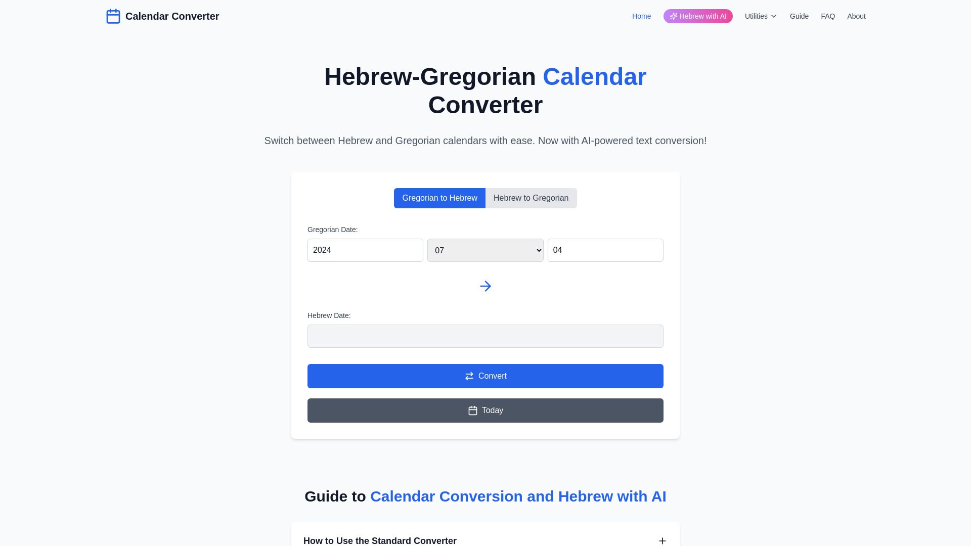 Hebrew Calendar Converter image