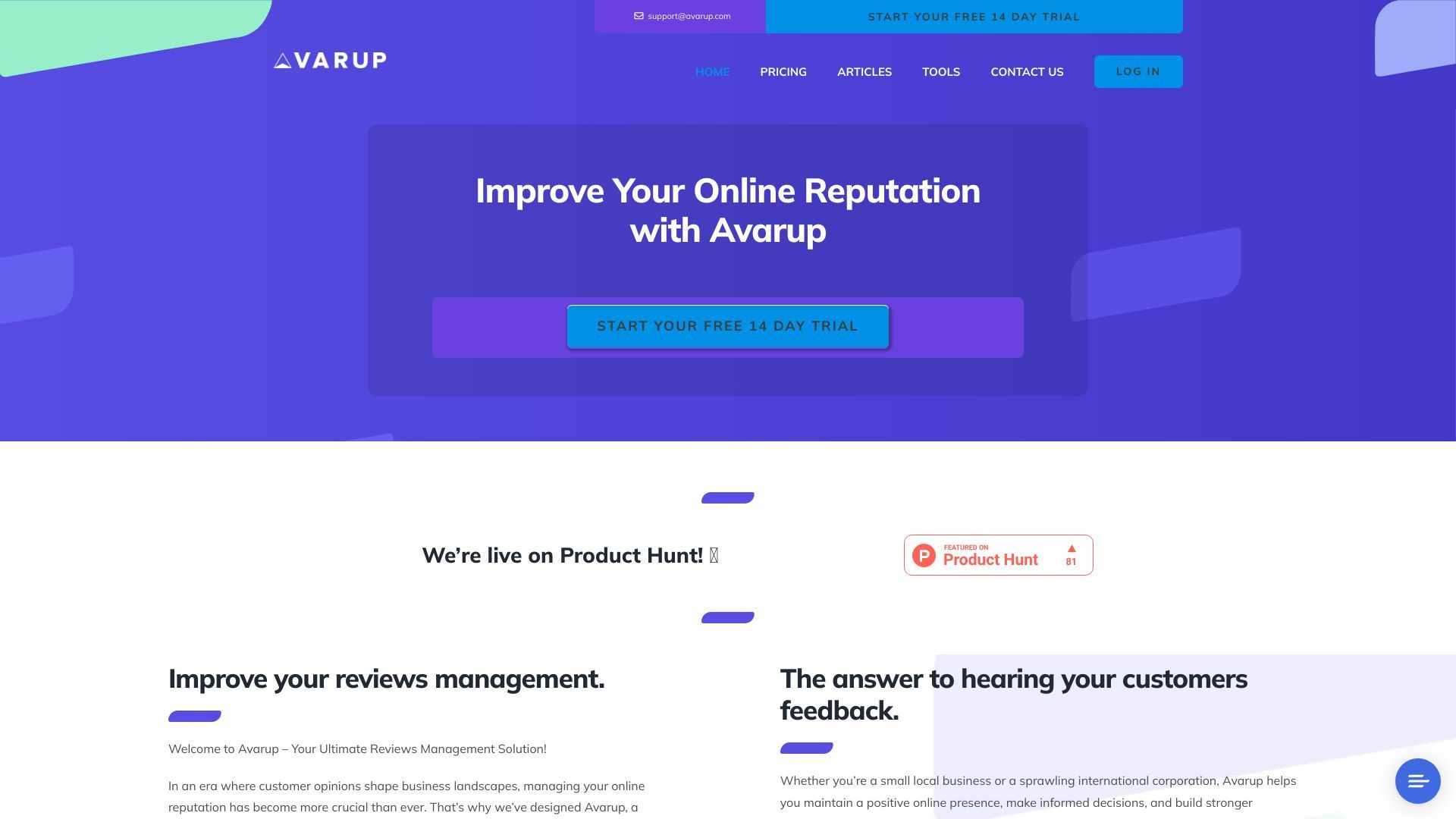 Avarup Reputation Management Platform image