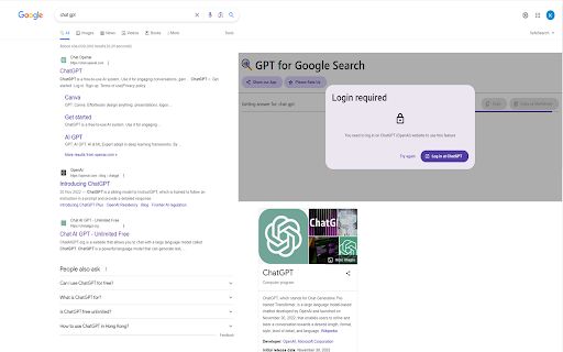 ChatGPT Google Search Extension image