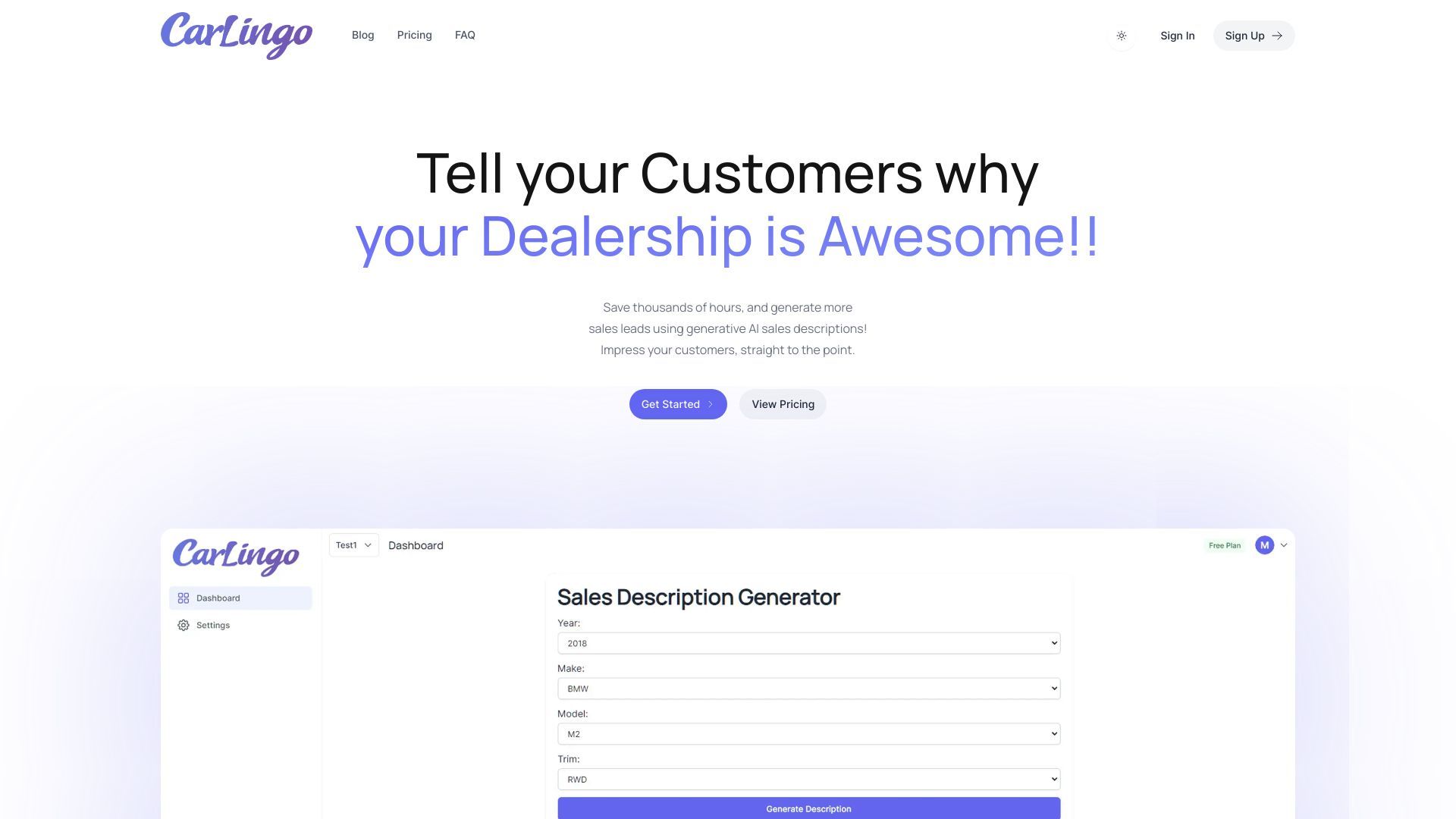 Car Sales Descriptions AI image