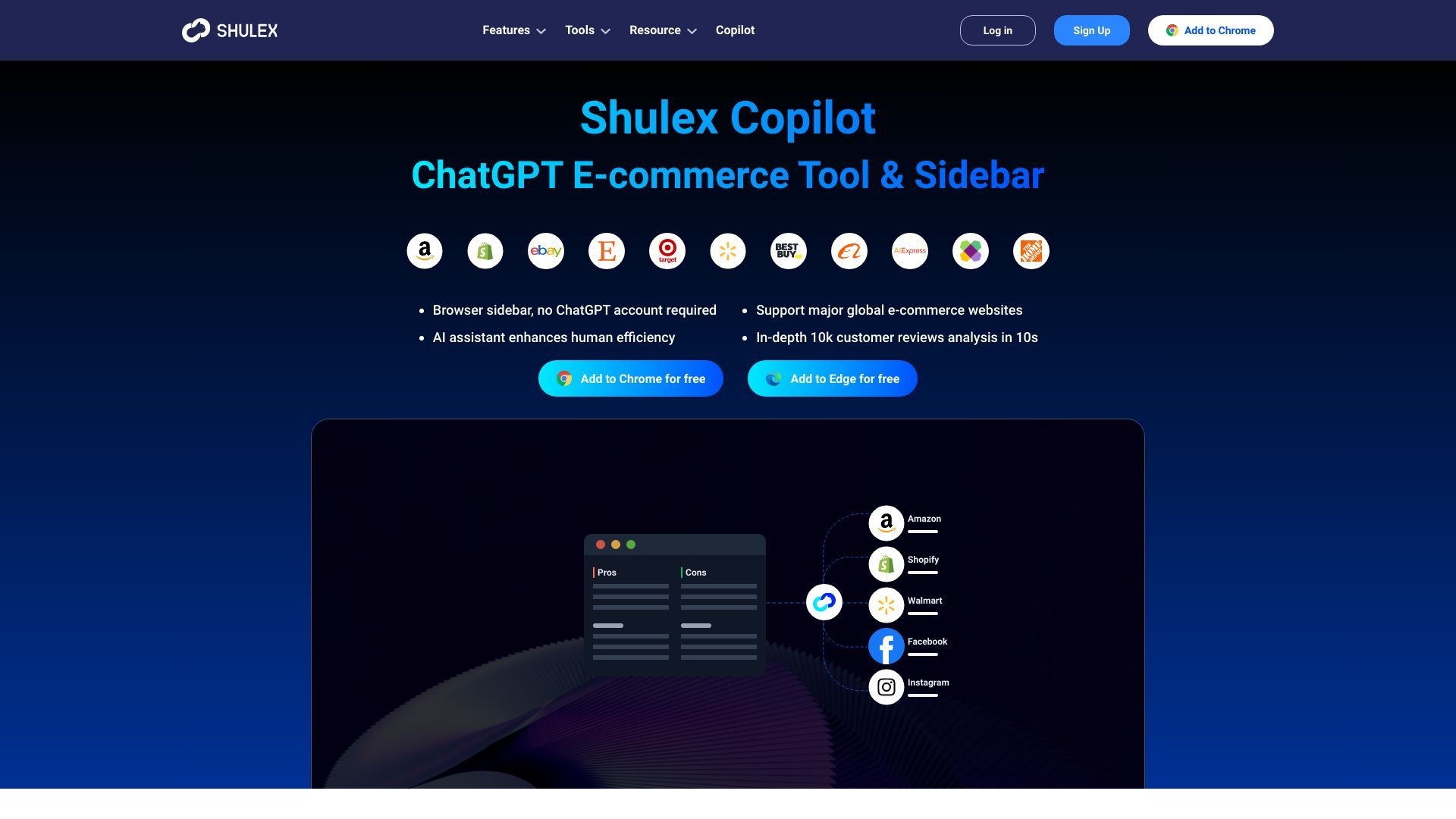 Shulex Copilot ChatGPT E-commerce Tool & Sidebar image