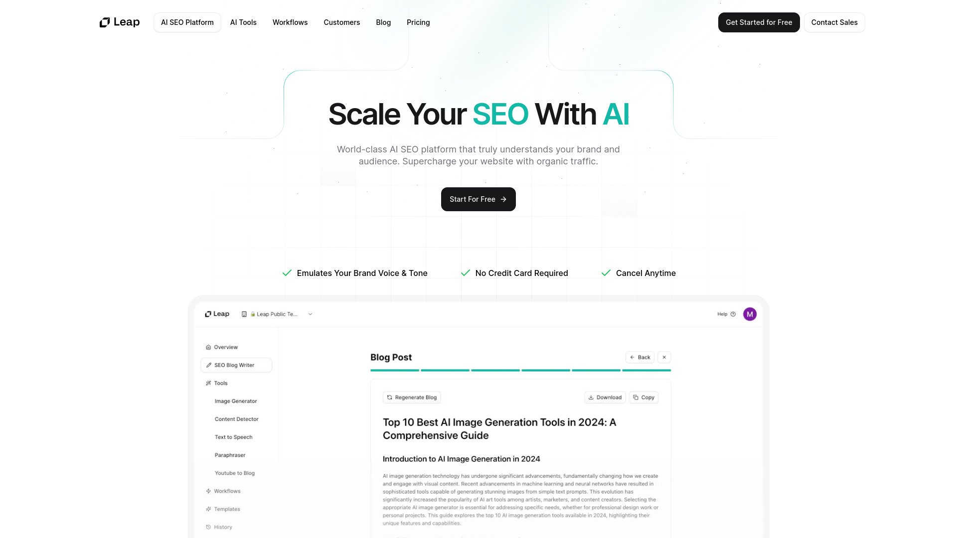 Leap AI SEO Platform image