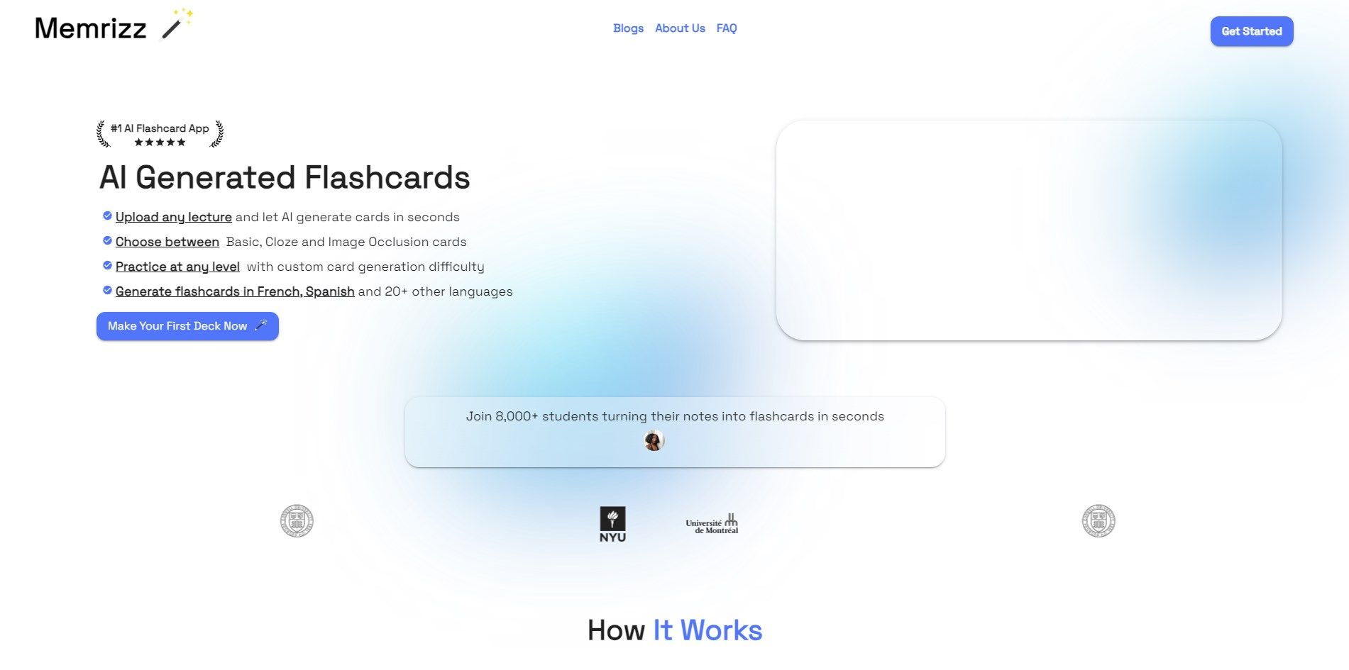 AI Flashcard Generator - Memrizz image