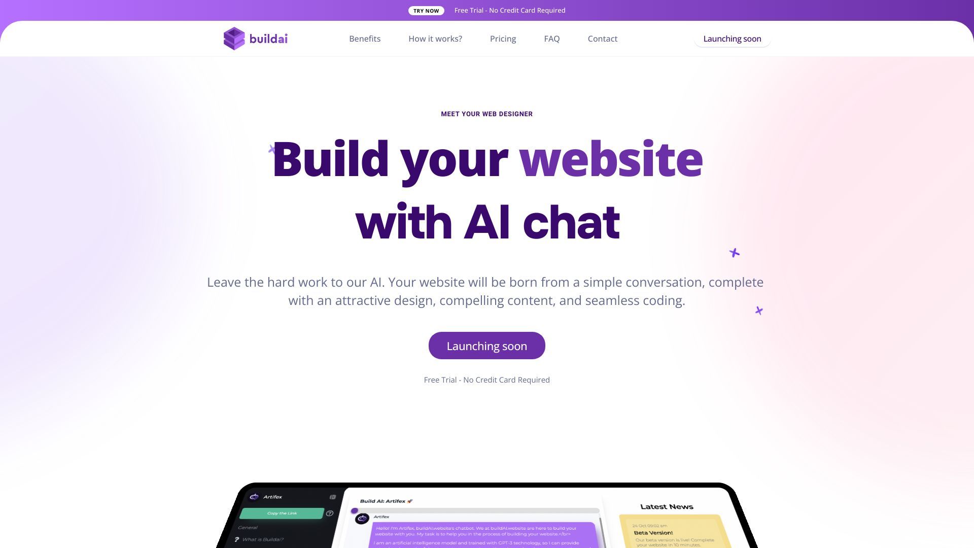 Build a website with AI image