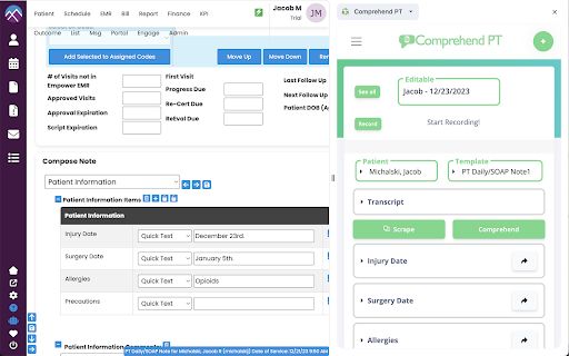 Comprehend PT Integration for EMR image