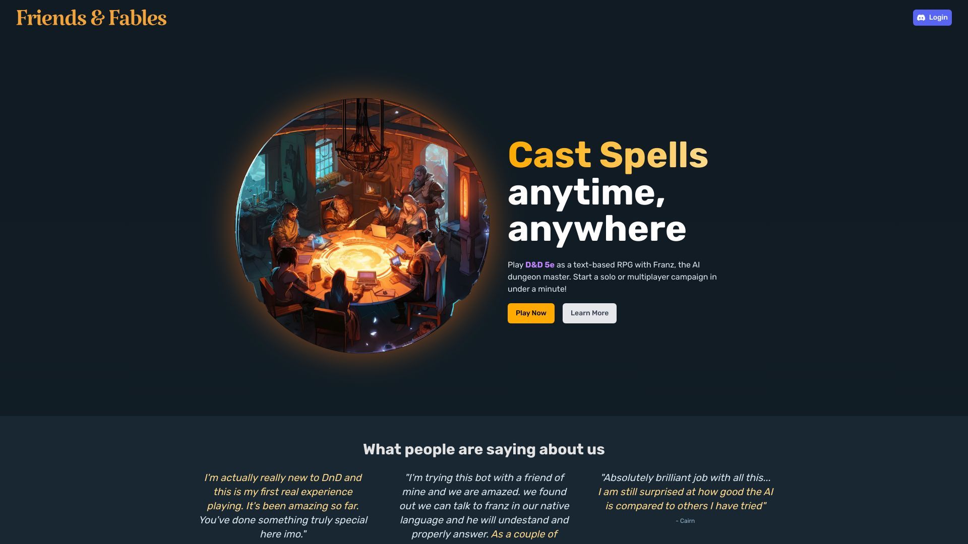 Friends & Fables - AI RPG Dungeon Master for D&D 5e image
