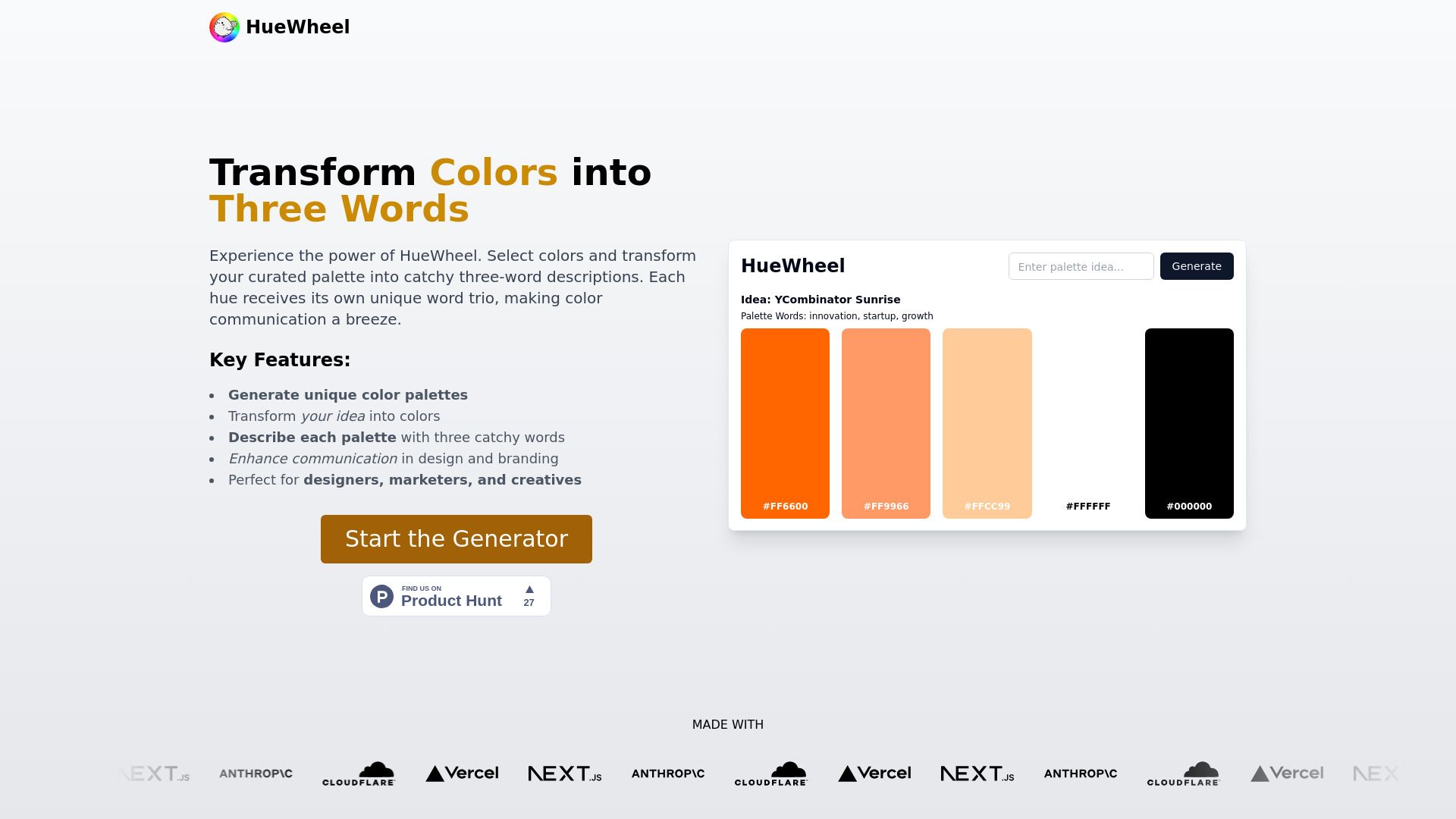 HueWheel - AI Color Palette Generator image