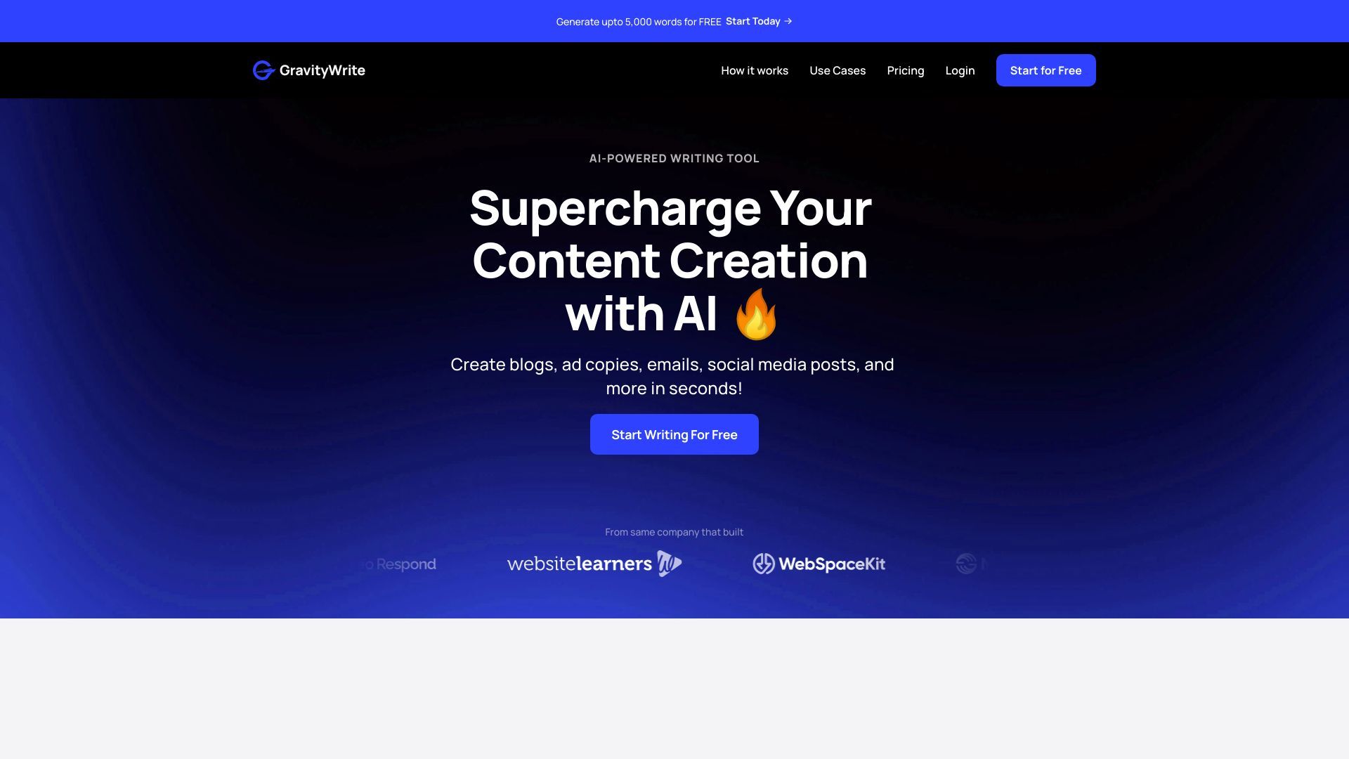 GravityWrite: Top AI Writer, Content Generator & Assistant image
