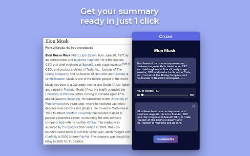Cruxe AI Summarisation Extension image