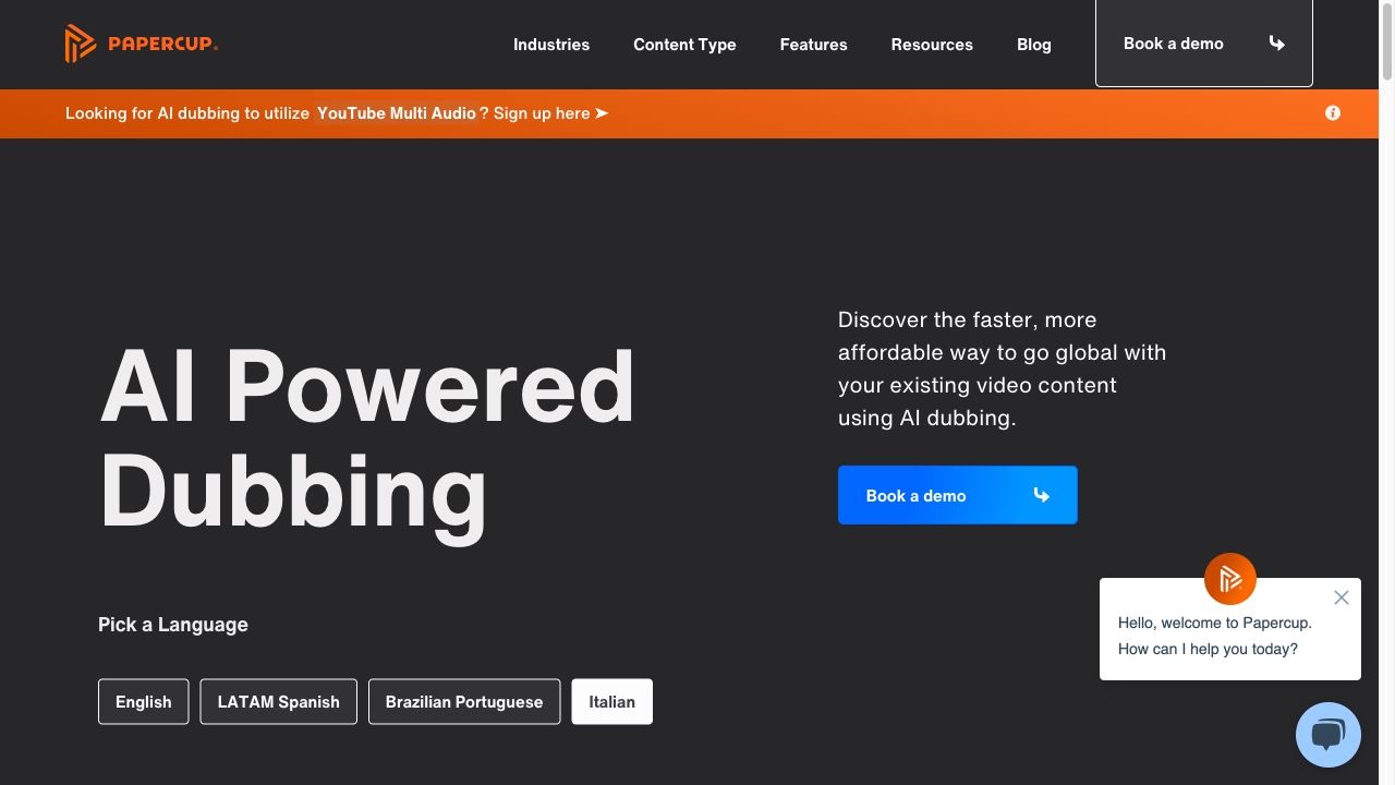 Papercup - AI Dubbing and Video Translation Software image