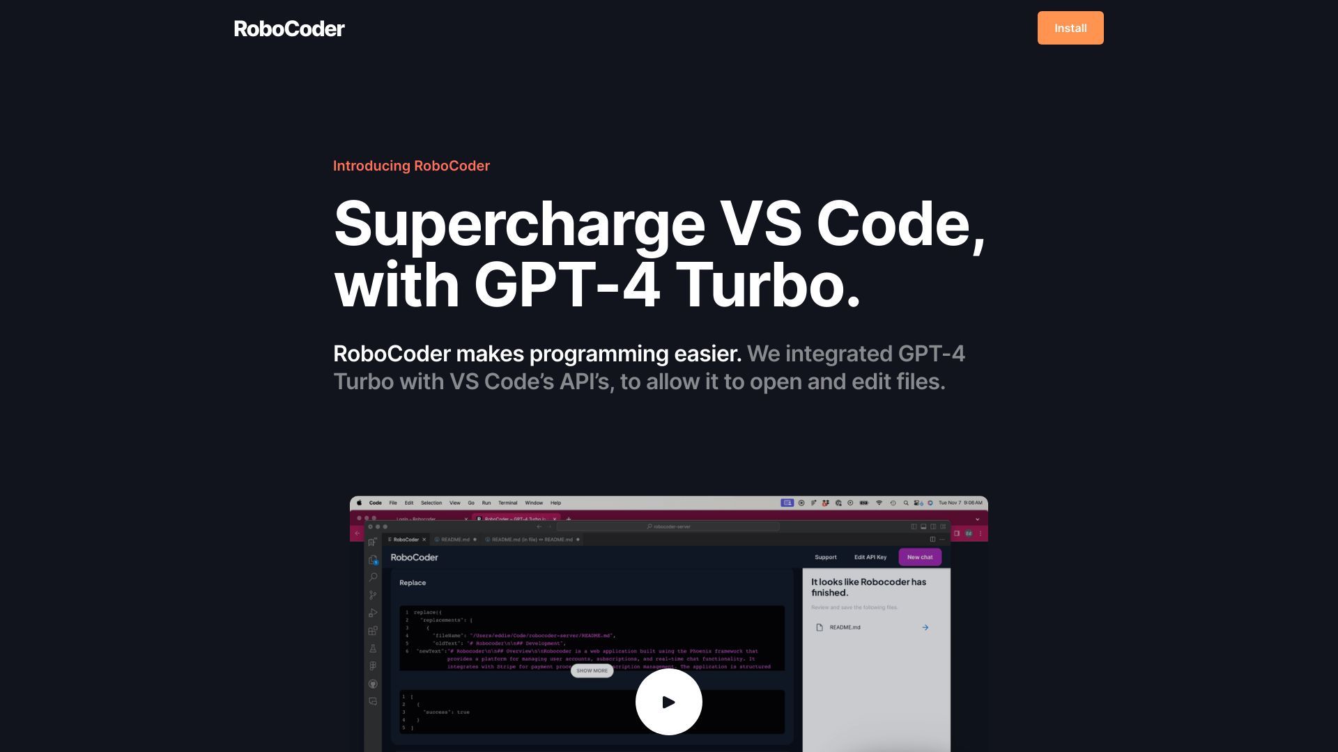 RoboCoder - GPT-4 Turbo in VS Code image