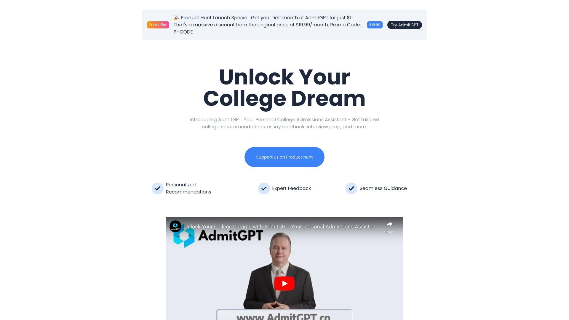 AdmitGPT - Your AI-Powered College Application Assistant image