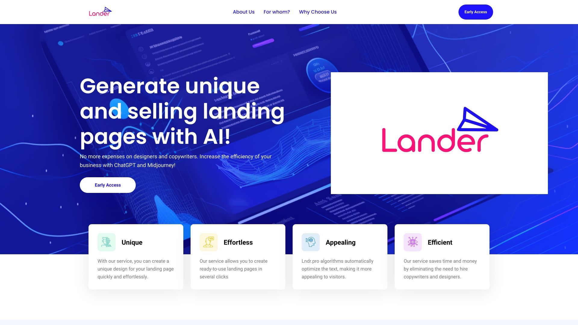 Lander - Landing Page AI Generator image