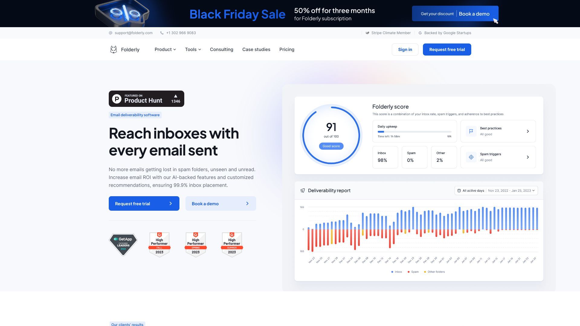 Folderly | Email Deliverability Software To Supercharge Outreach image