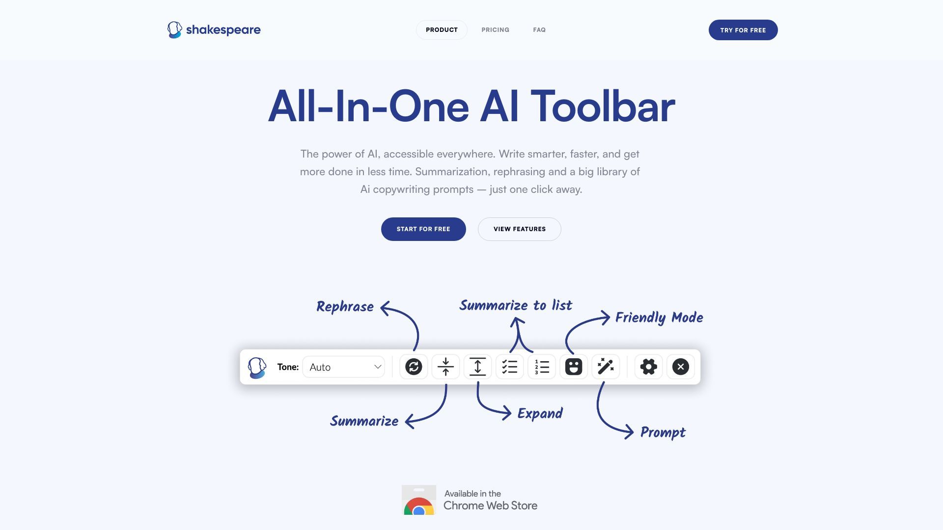 Shakespeare - AI Powered Writing Toolbar image
