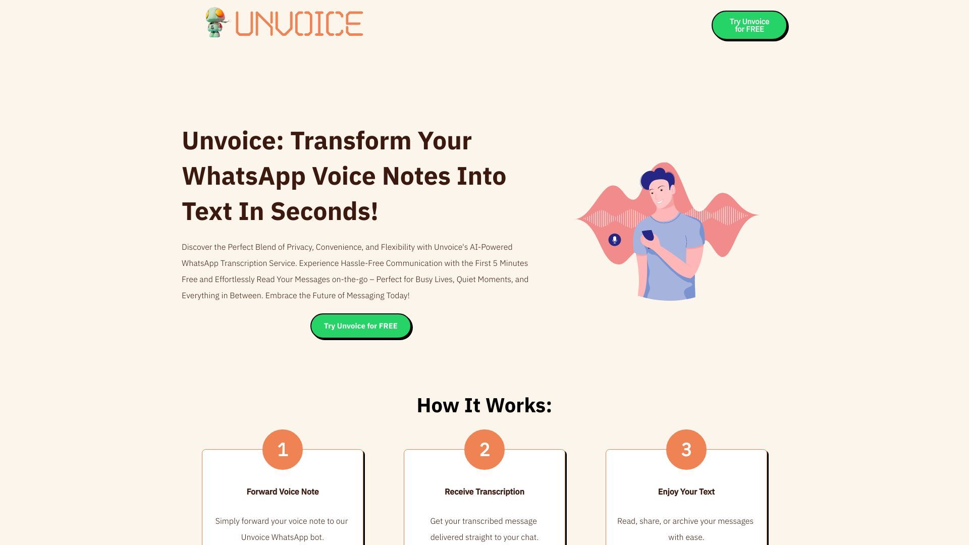 Unvoice Bot - Your AI WhatsApp Voice Transcriber image