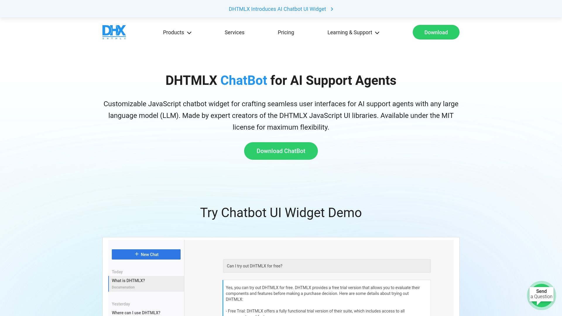 DHTMLX ChatBot image
