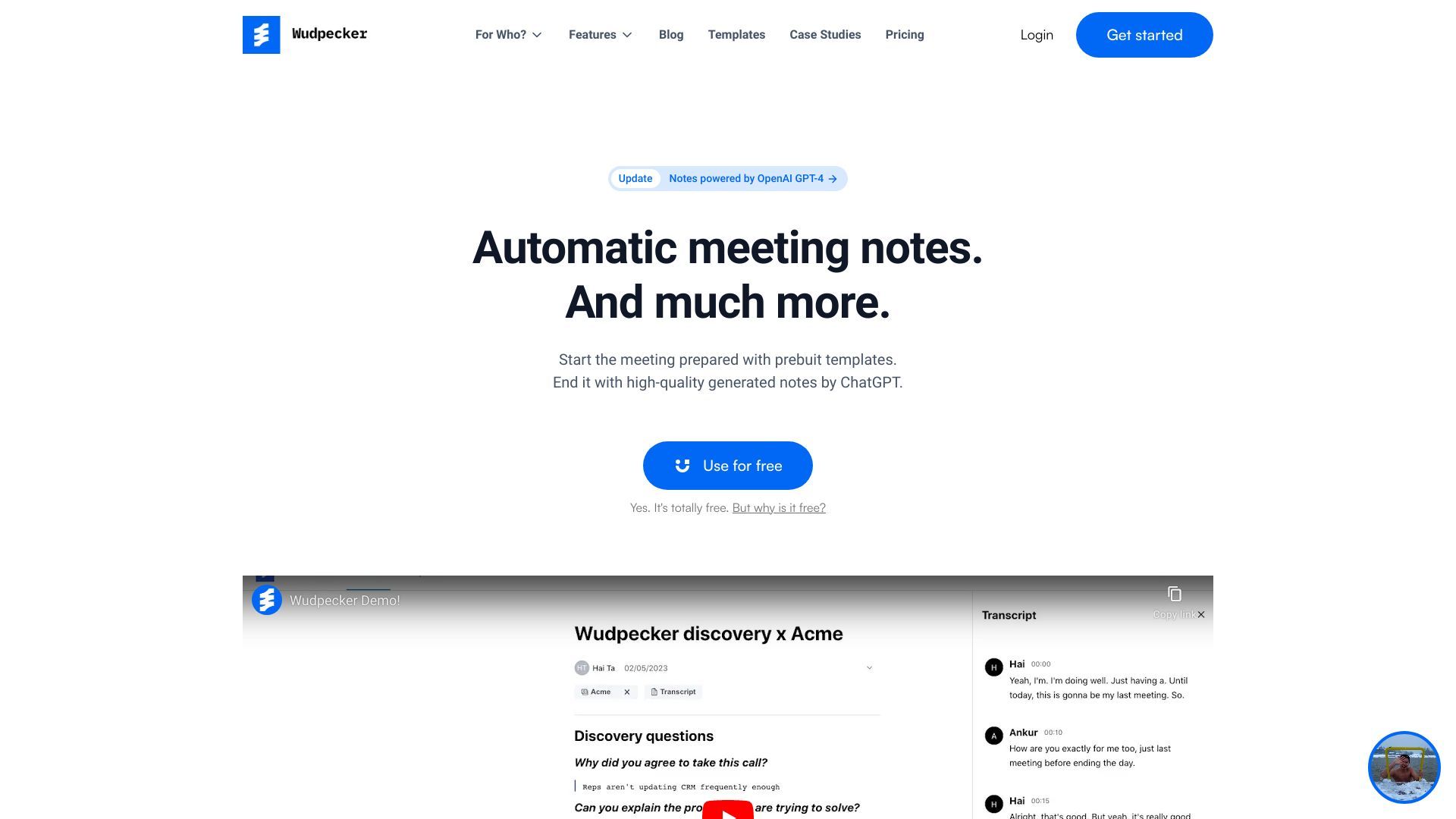 Wudpecker - Your AI Meeting Assistant image