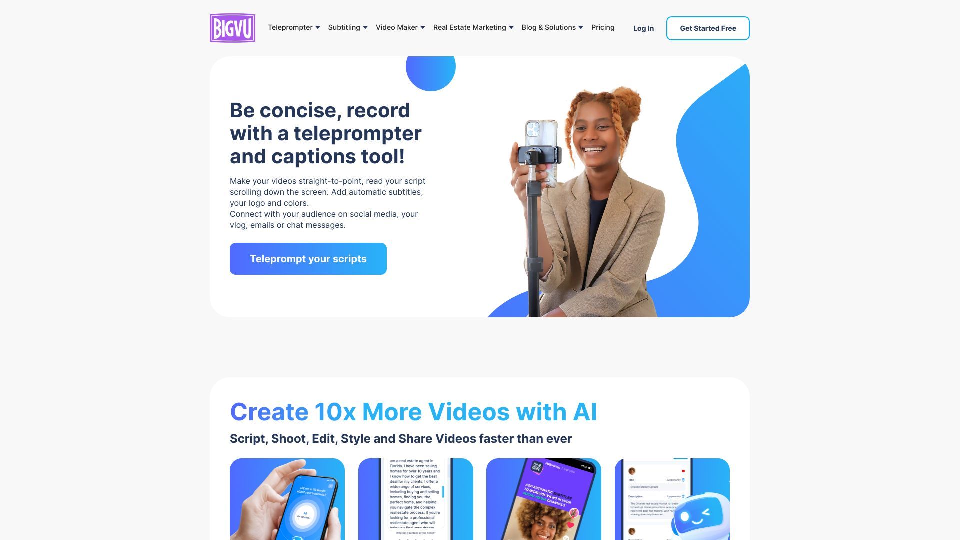 BIGVU Website image