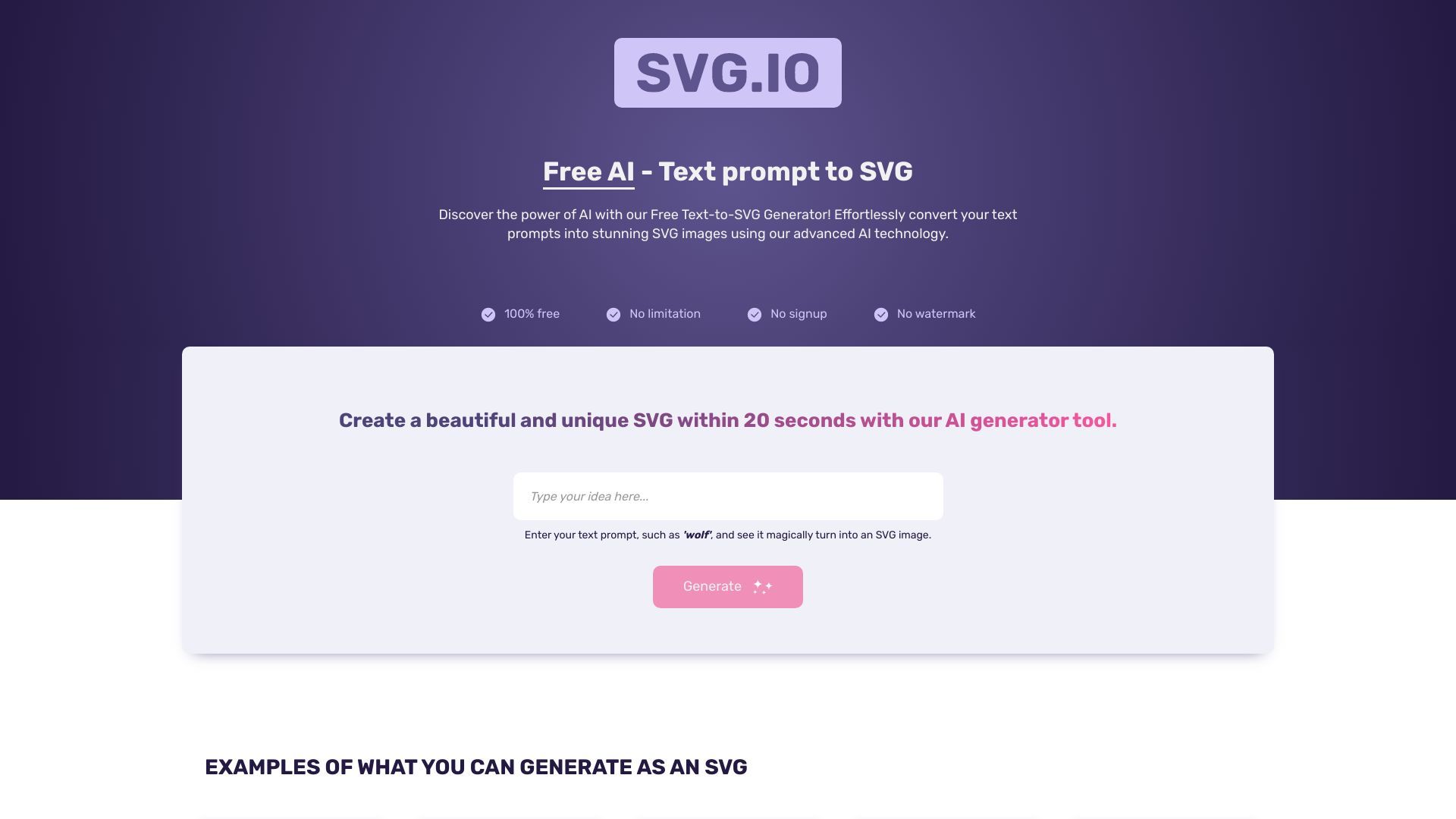 Free AI - Text prompt to SVG illustration image