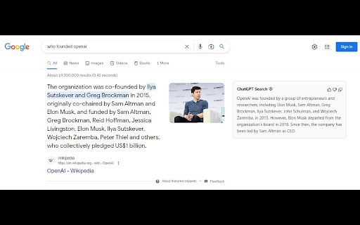 ChatGPT for Google image