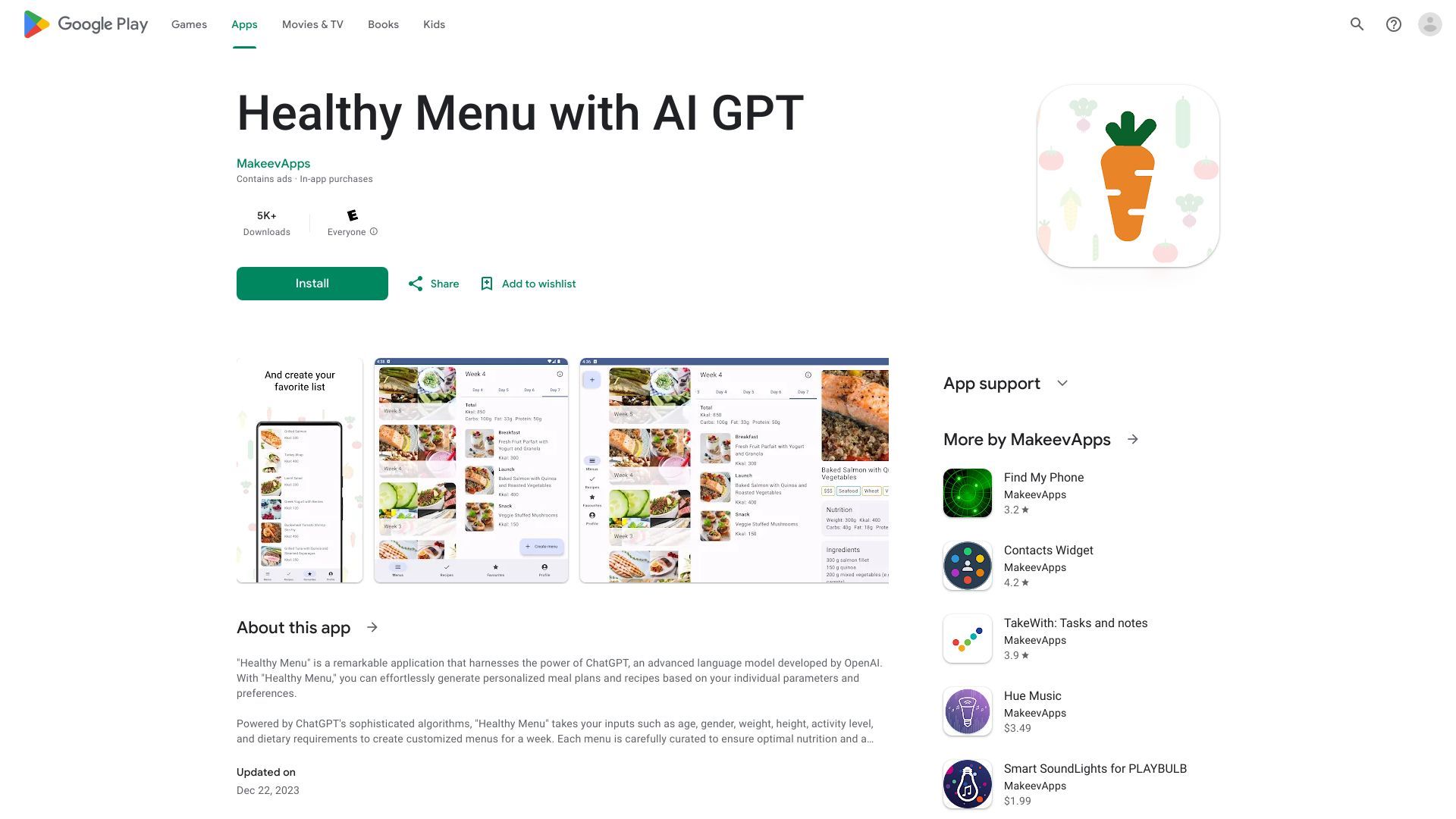 Healthy Menu image