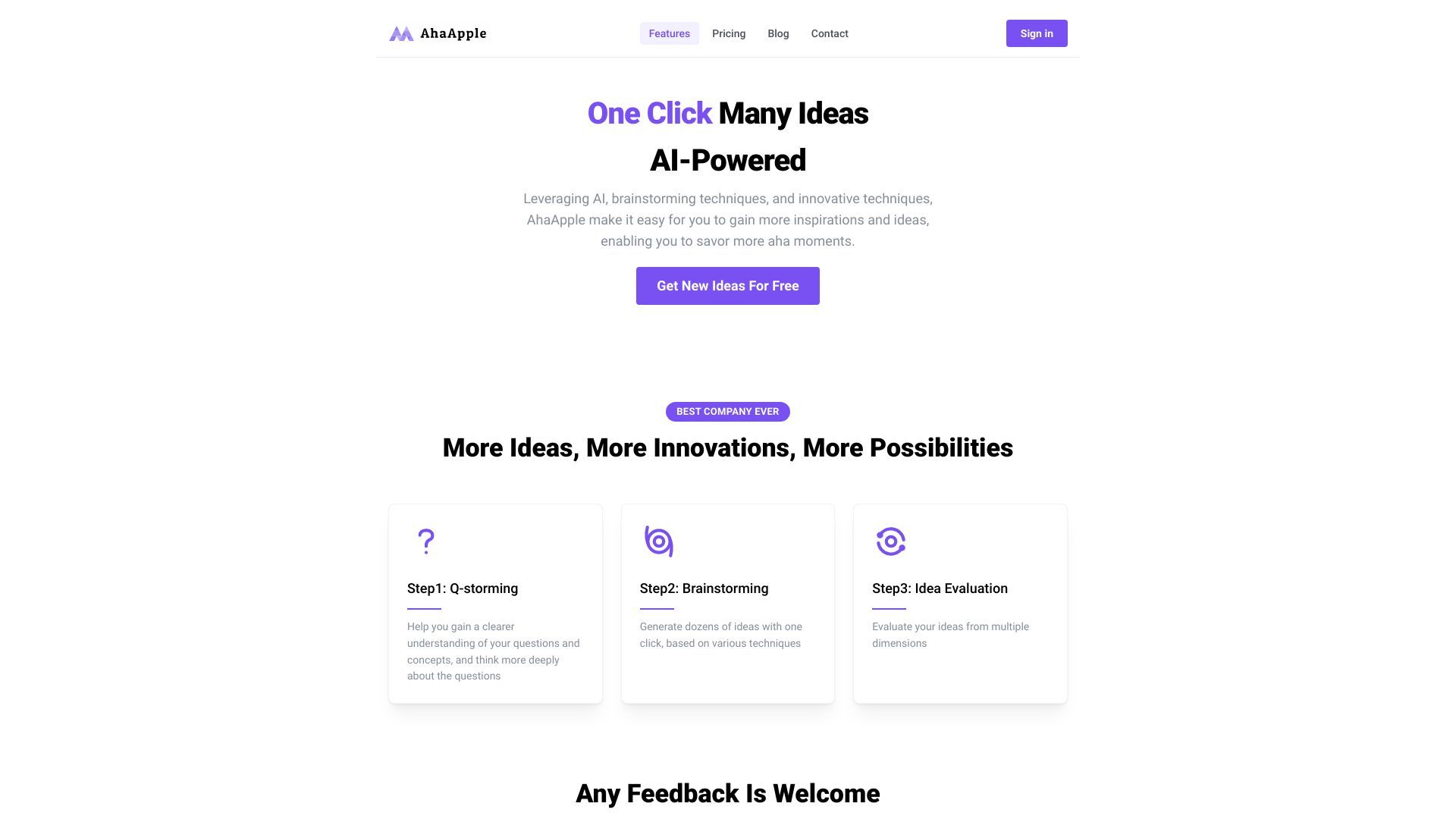 AhaApple - AI Idea Generator - Creative And Novel Ideas image