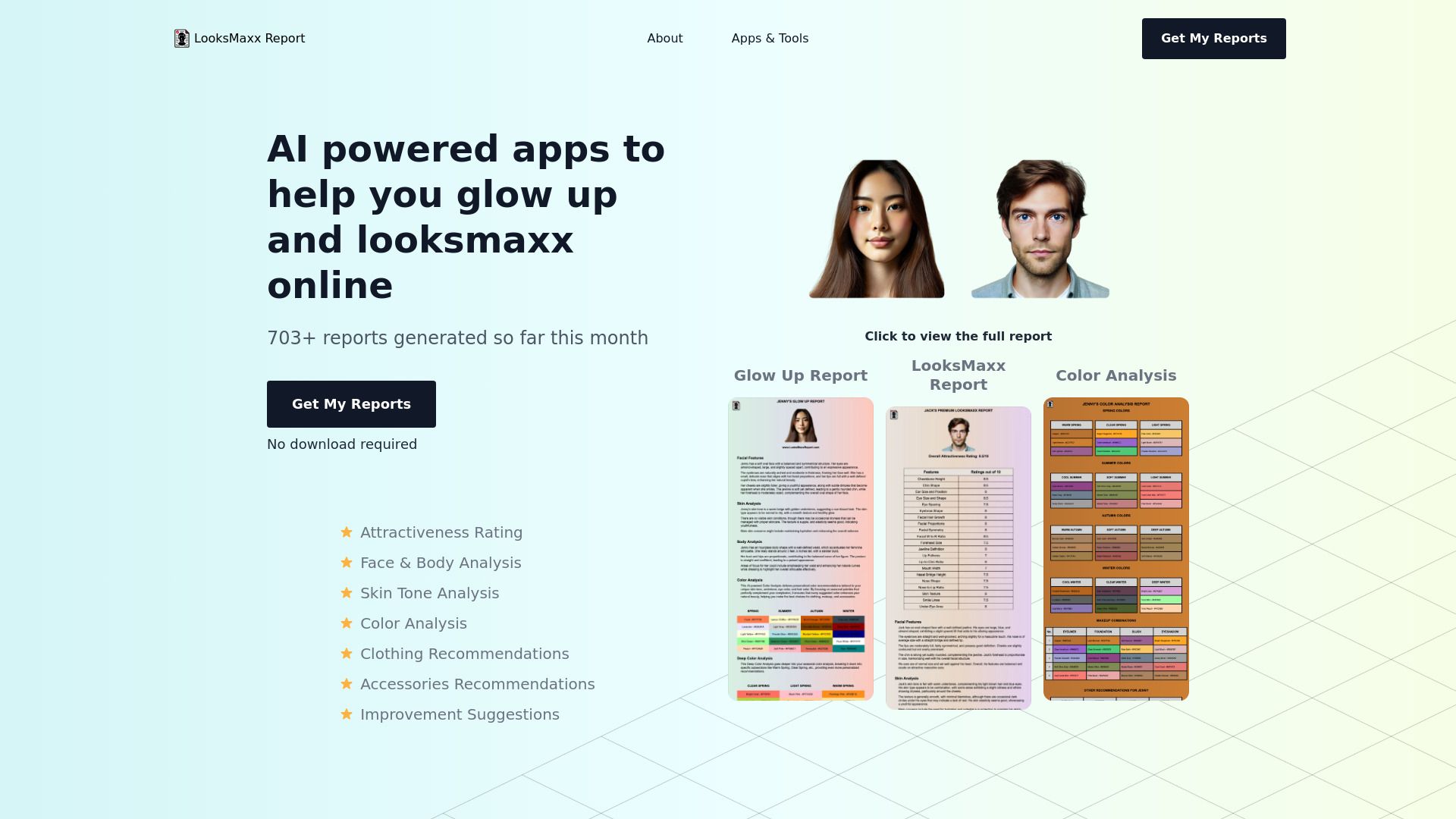LooksMaxx AI - AI powered apps to help you glow up and looksmaxx online image