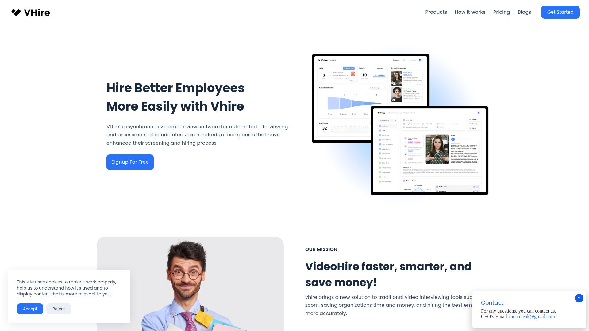 VHire - AI Video Interview Platform image