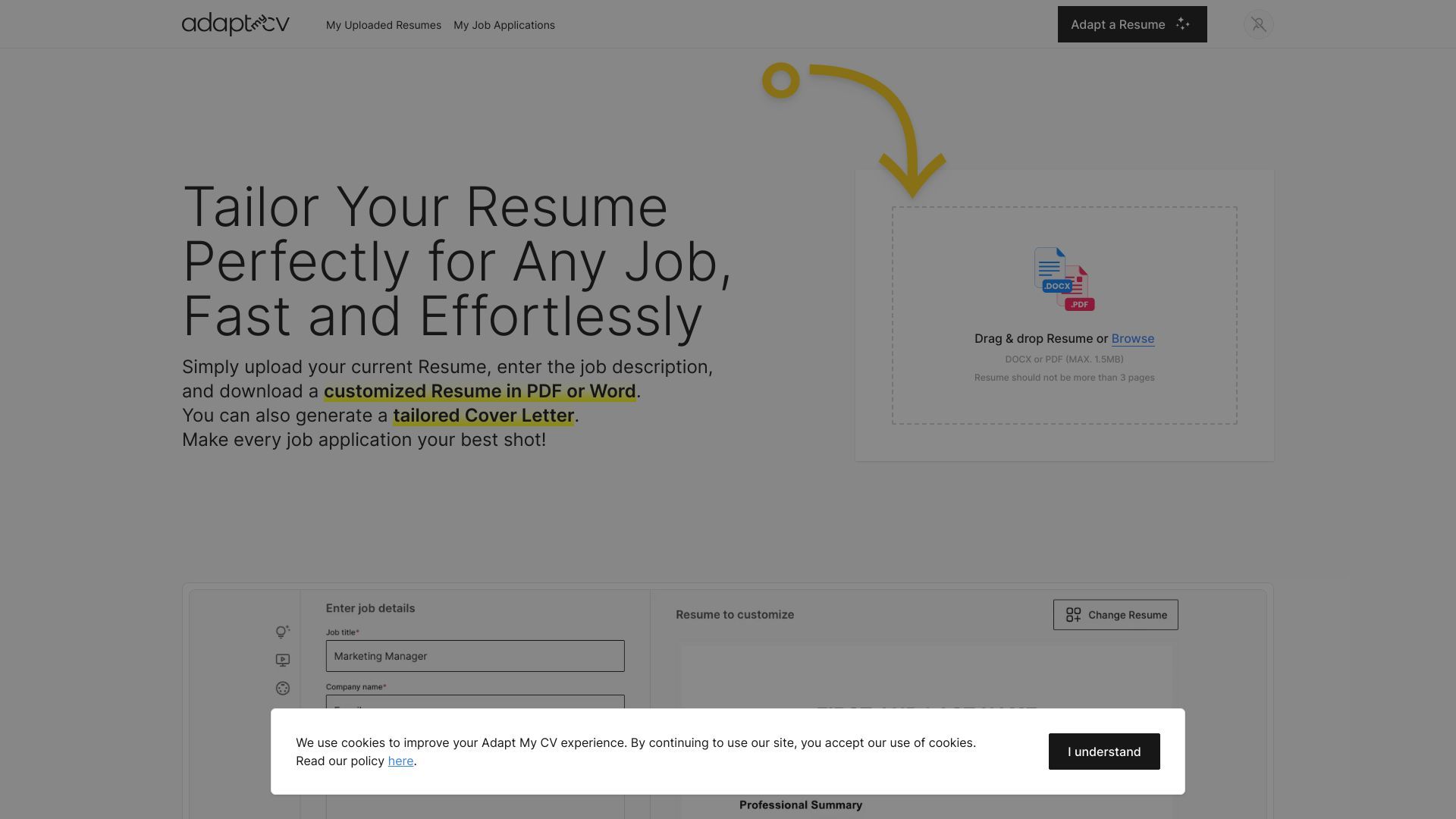 Adapt My CV image