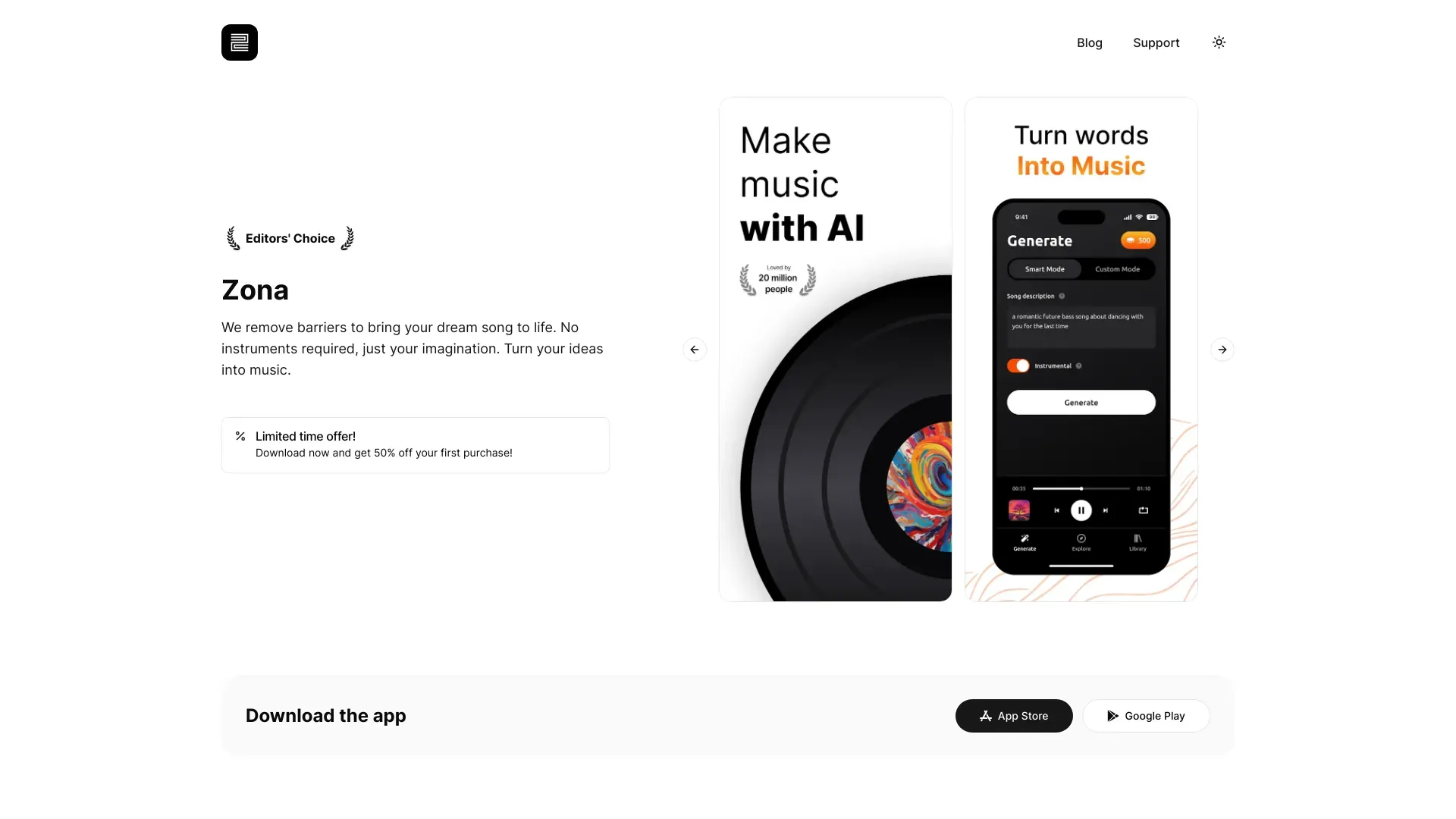 Zona: AI Song & Music Generator image