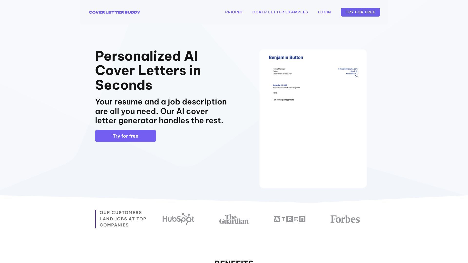 Free AI Cover Letter image