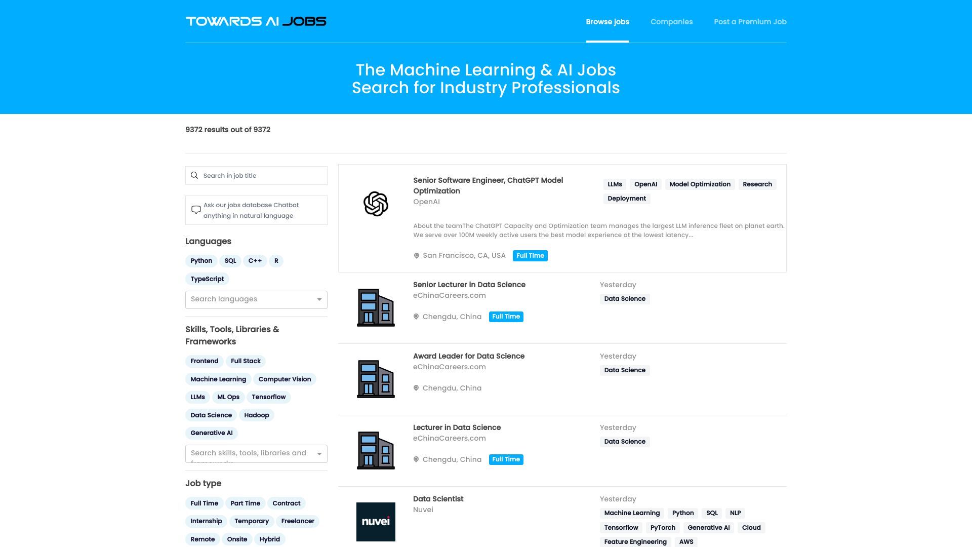 Jobs Search for ML Professionals with LLM/RAG Chat Model image