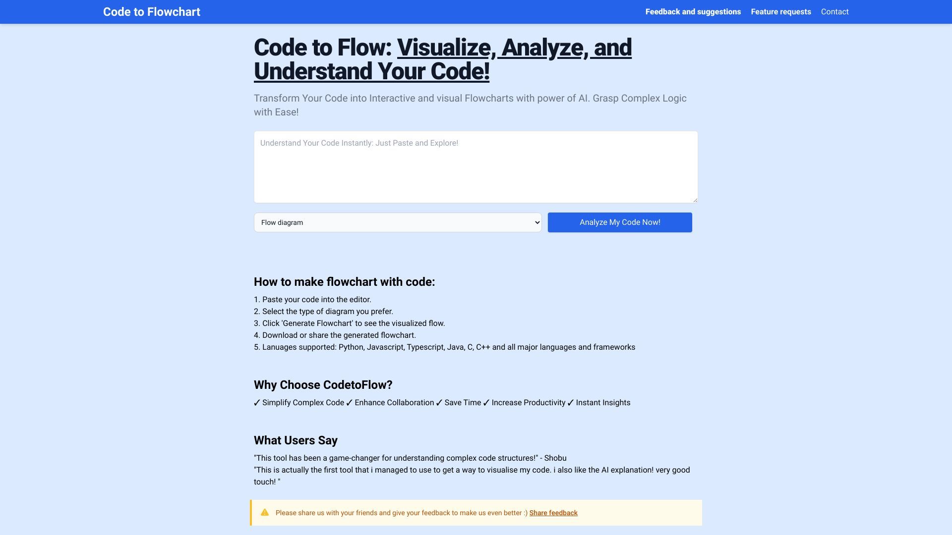 Code to Flowchart image