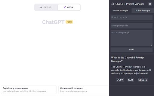 ChatGPT Prompt Manager image
