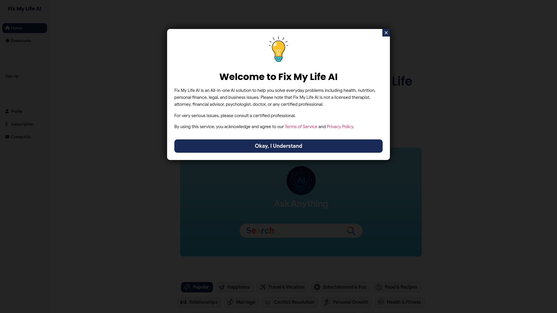 Fix My Life AI image