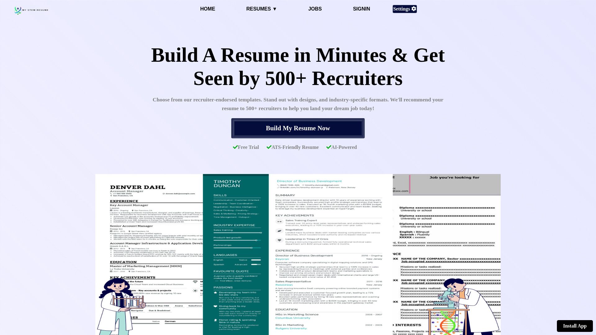 My STEM Resume image