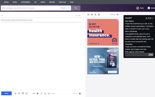 Open Source ChatGPT Yahoo Mail Chrome extension image