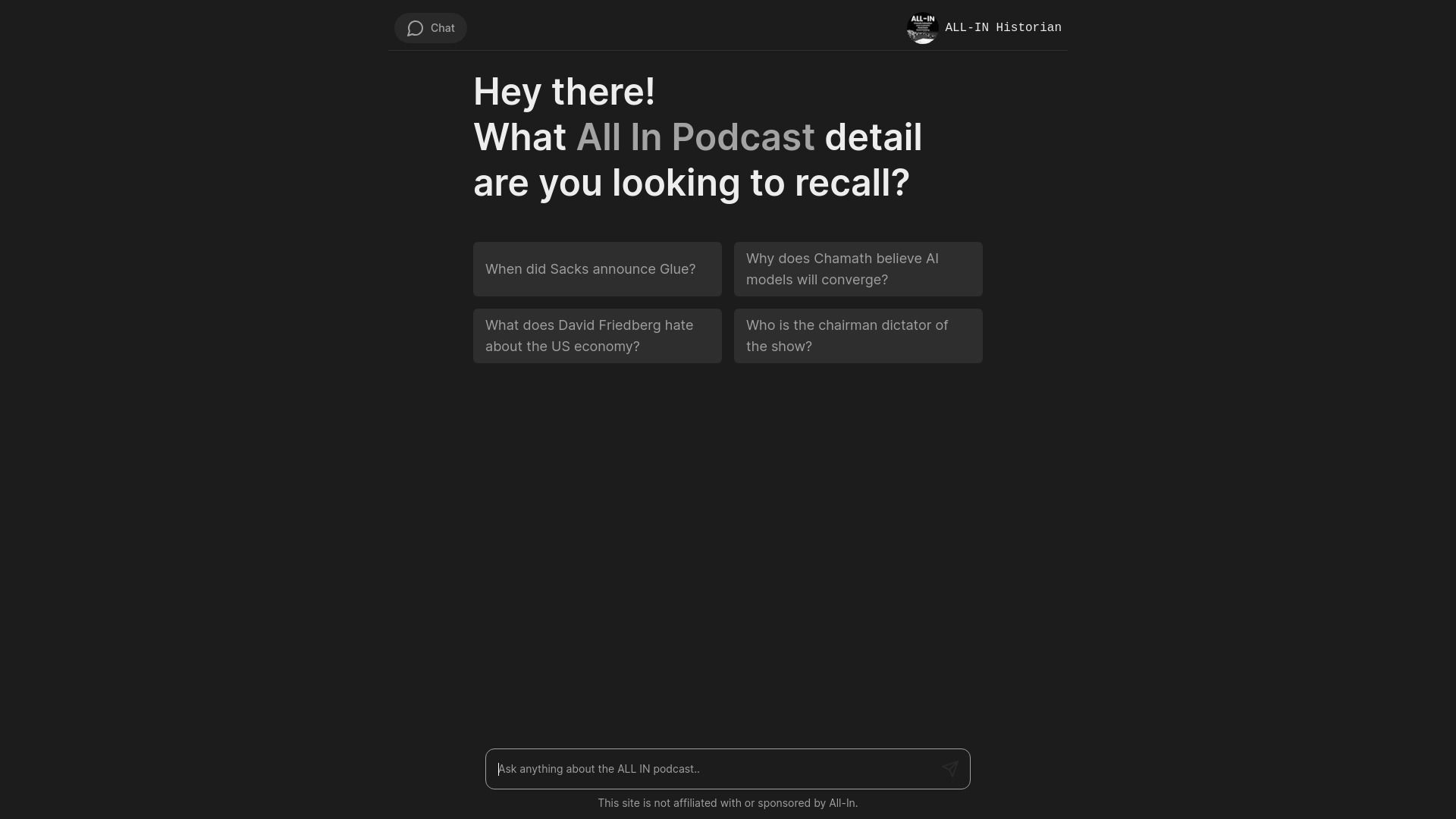All-In Podcast AI Chatbot image