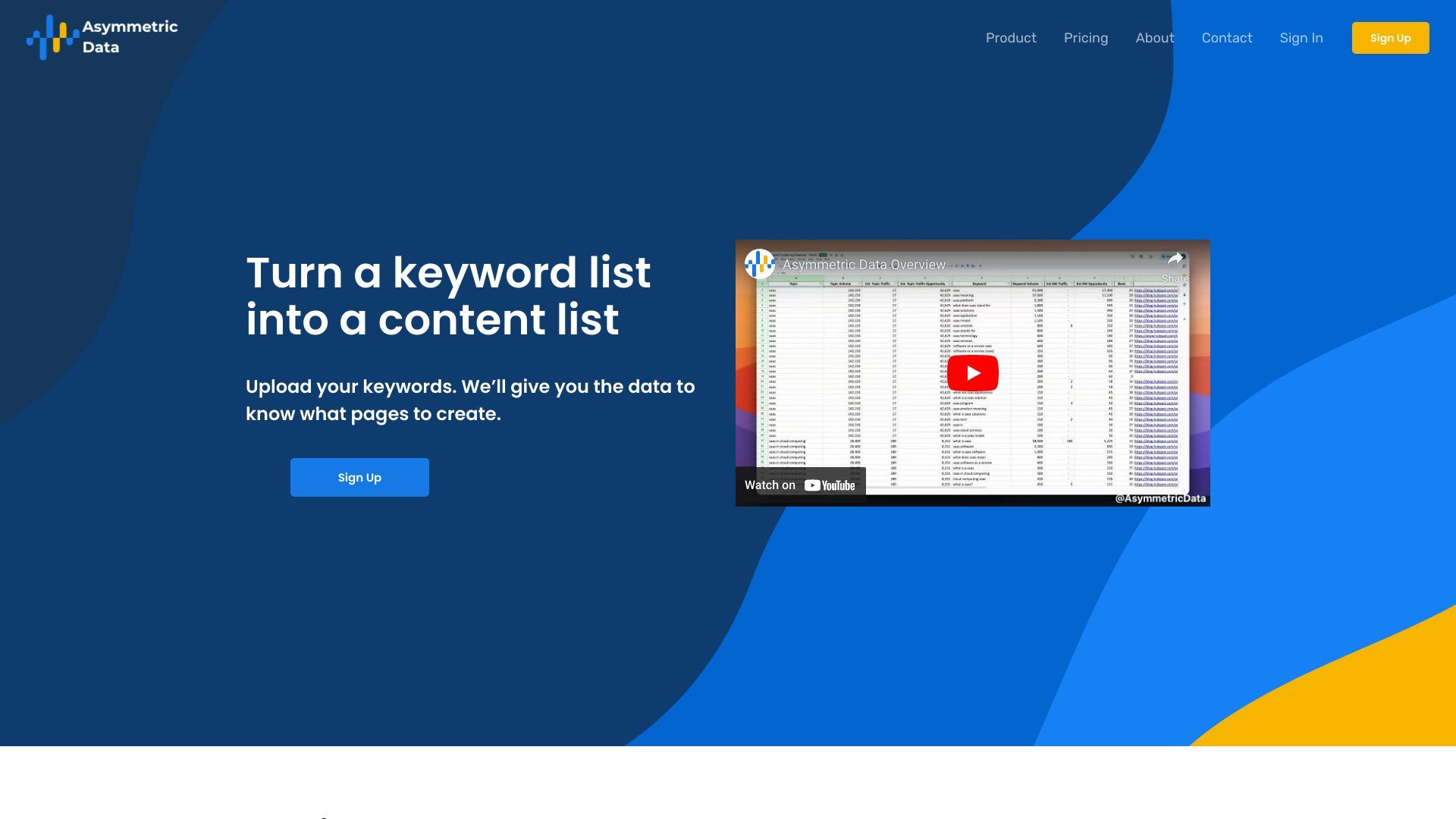 Asymmetric Data - Keyword Clustering Tool image