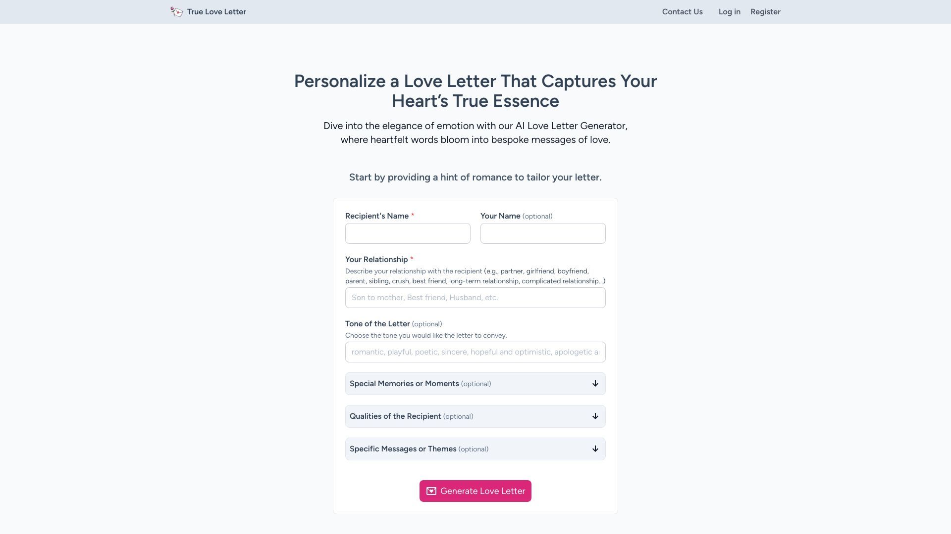 AI Love Letter Generator image