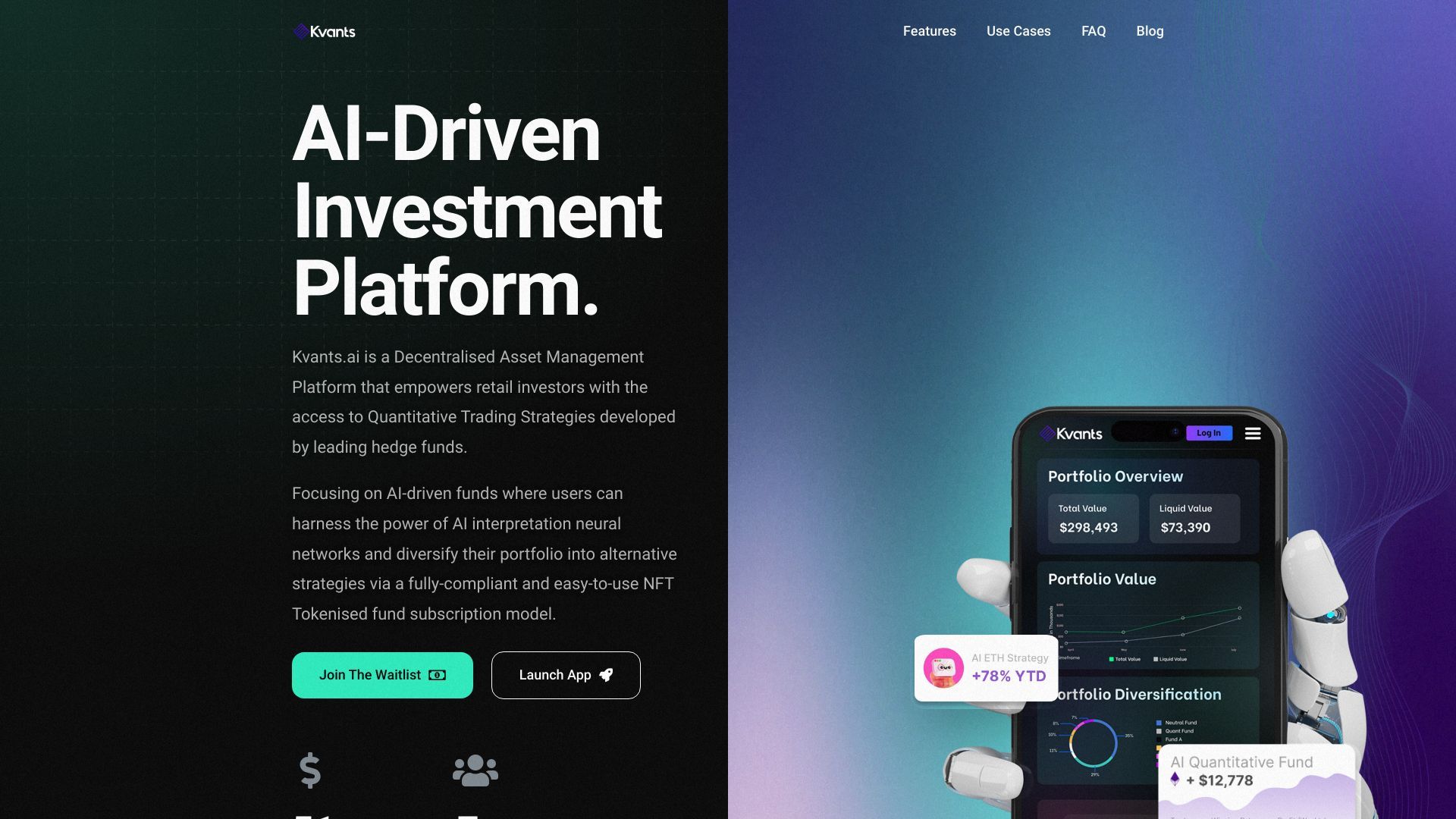 Kvants.AI - Decentralized Asset Management Platform image